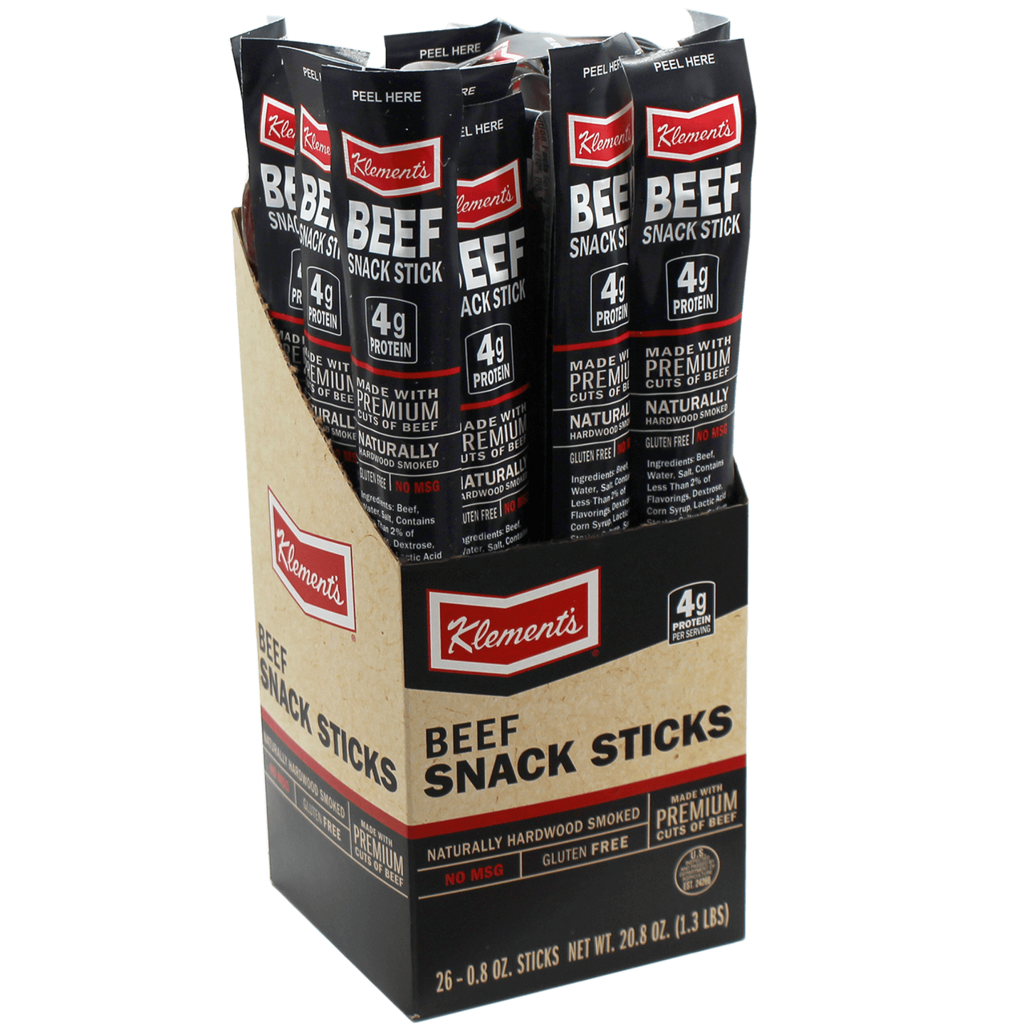 .8 oz. Beef Meat Sticks - 100 Count Case