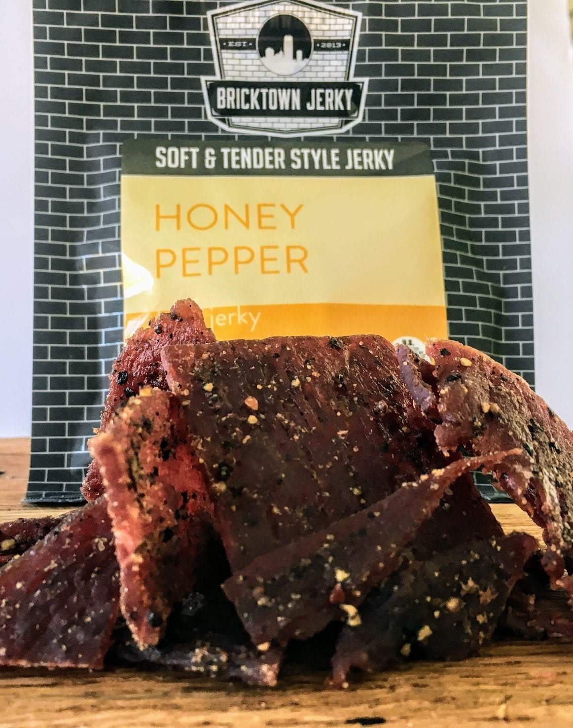 Soft and Tender Style Beef Jerky - Honey Pepper by Bricktown Jerky