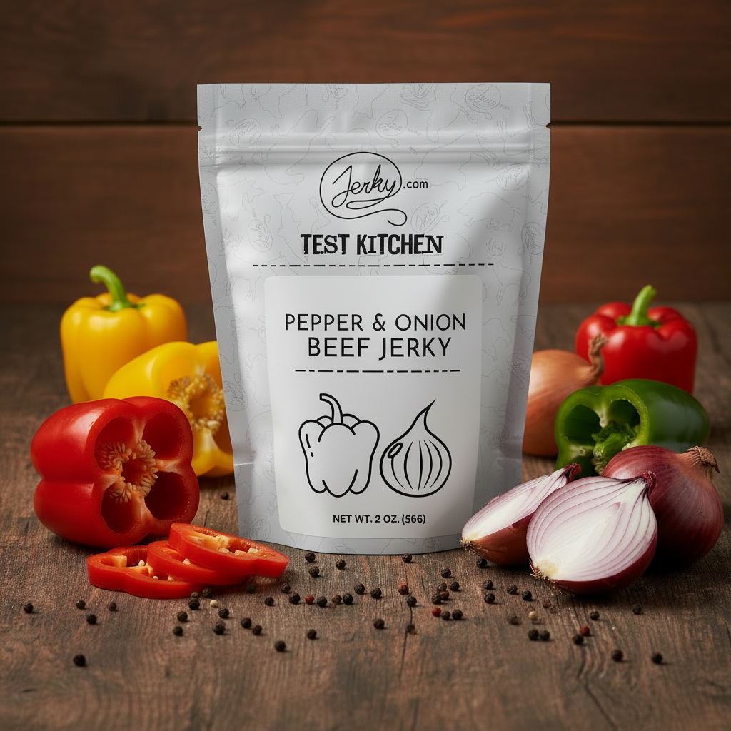 Test Kitchen Batch #53 - Pepper & Onion Beef Jerky 2oz by Jerky.com