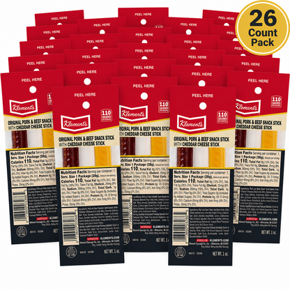1 oz. Meat Stick with Cheddar Cheese - 26 Count Bundle