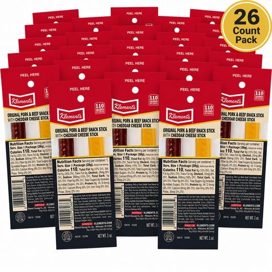 1 oz. Meat Stick with Cheddar Cheese - 26 Count Bundle