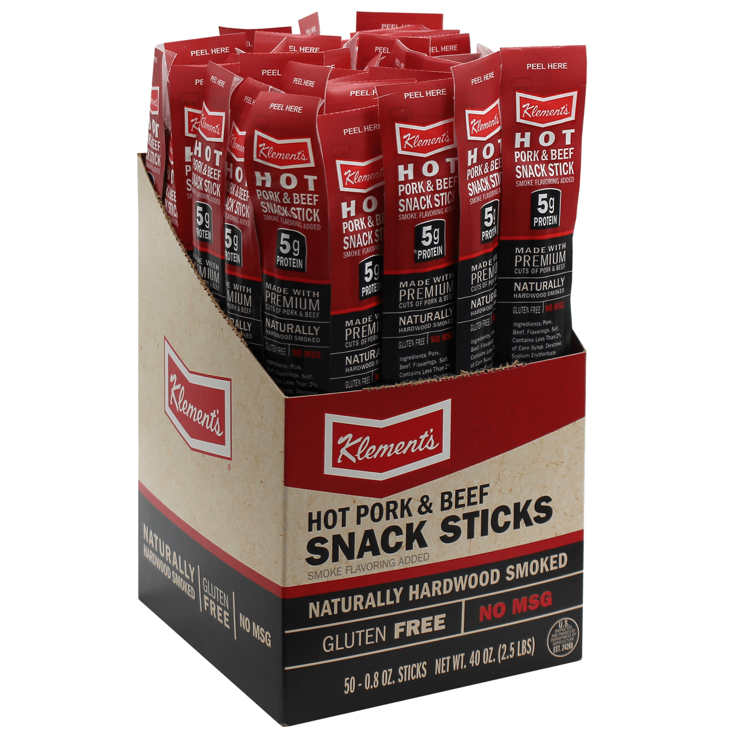 .8 oz. Hot Meat Sticks - 100 Count Case