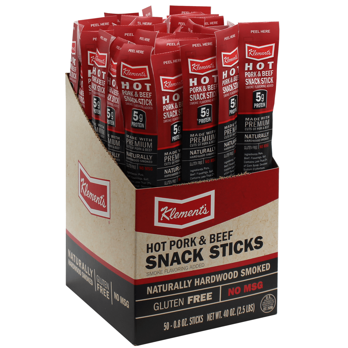 8 Oz Hot Meat Sticks 100 Count Case